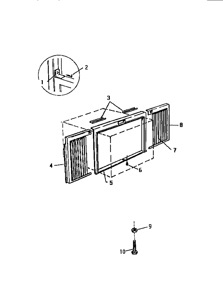 WINDOW MOUNTING Diagram and Parts List for AC058J7B1  Frigidaire Air Conditioner