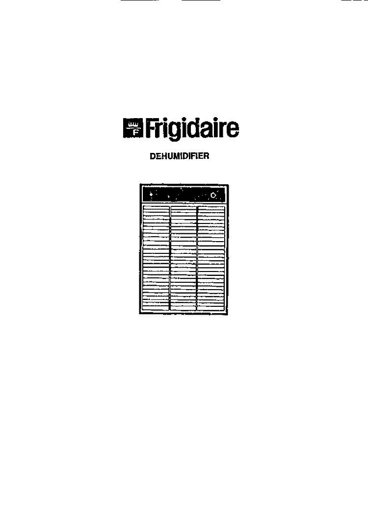 COVER Diagram and Parts List for MR40N1  Frigidaire Dehumidifier