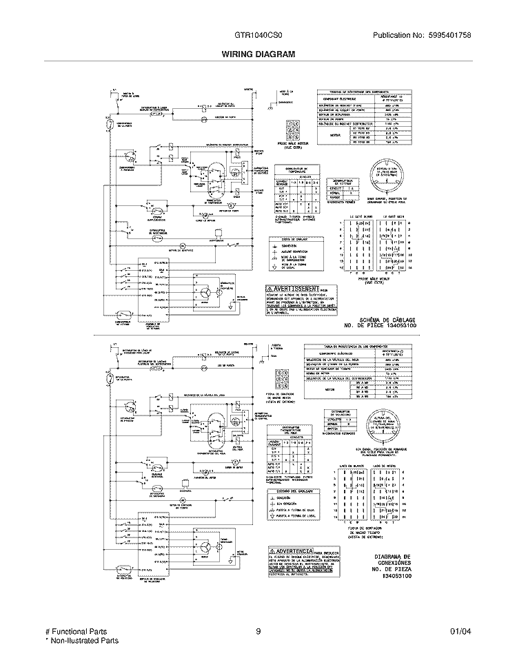 WIRING DIAGRAM Diagram and Parts List for GTR1040CS0  Gibson Washer
