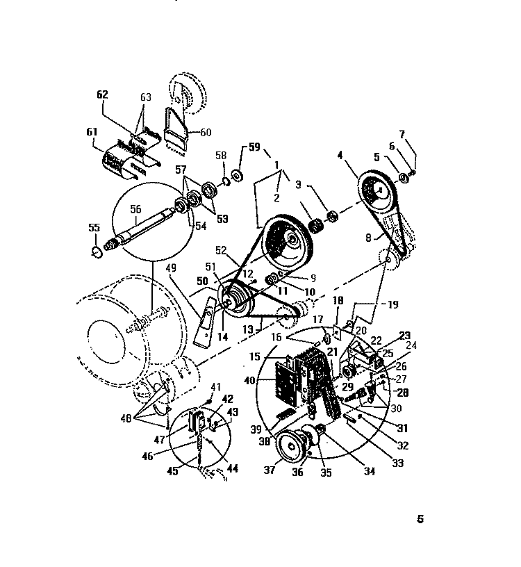 PULLEY, BELTS Diagram and Parts List for LT250EXF2  Frigidaire Washer