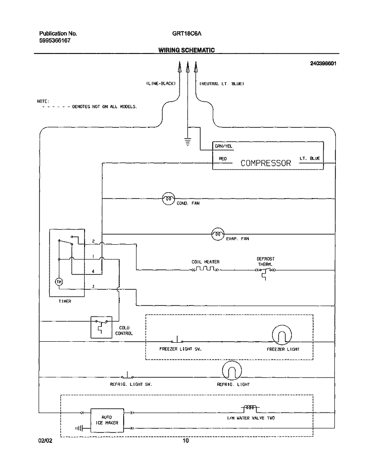 WIRING SCHEMATIC Diagram and Parts List for GRT18C6AW1  Gibson Refrigerator
