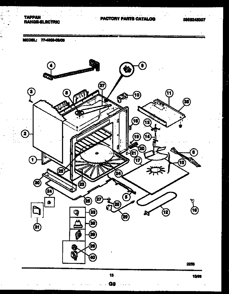 WRAPPER AND BODY PARTS Diagram and Parts List for 77-4950-23-05  Tappan Microwave Oven Combo