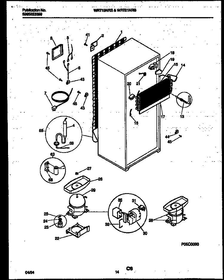 SYSTEM AND AUTOMATIC DEFROST PARTS Diagram and Parts List for WRT21NRBD0  Frigidaire Refrigerator