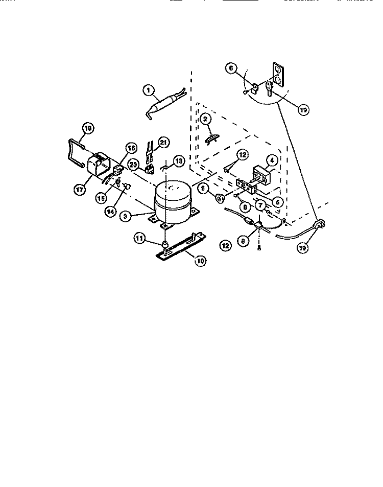 COMPRESSOR, ELECTRICAL CONTROLS Diagram and Parts List for CFS18EL1  Frigidaire Freezer