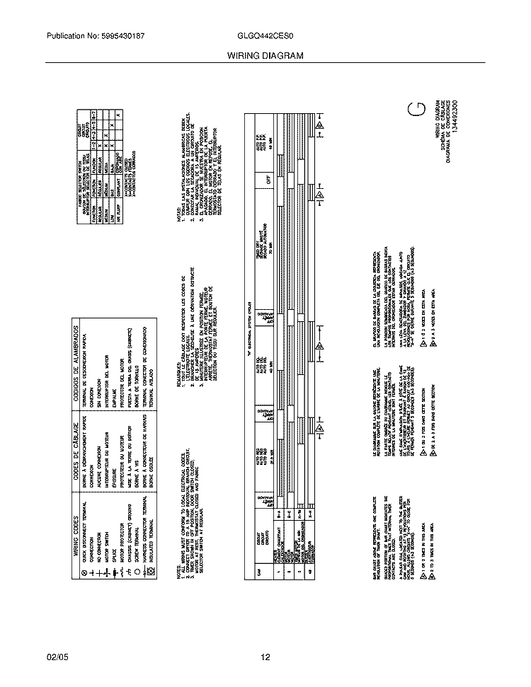 WIRING DIAGRAM Diagram and Parts List for GLGQ442CES0  Frigidaire Dryer