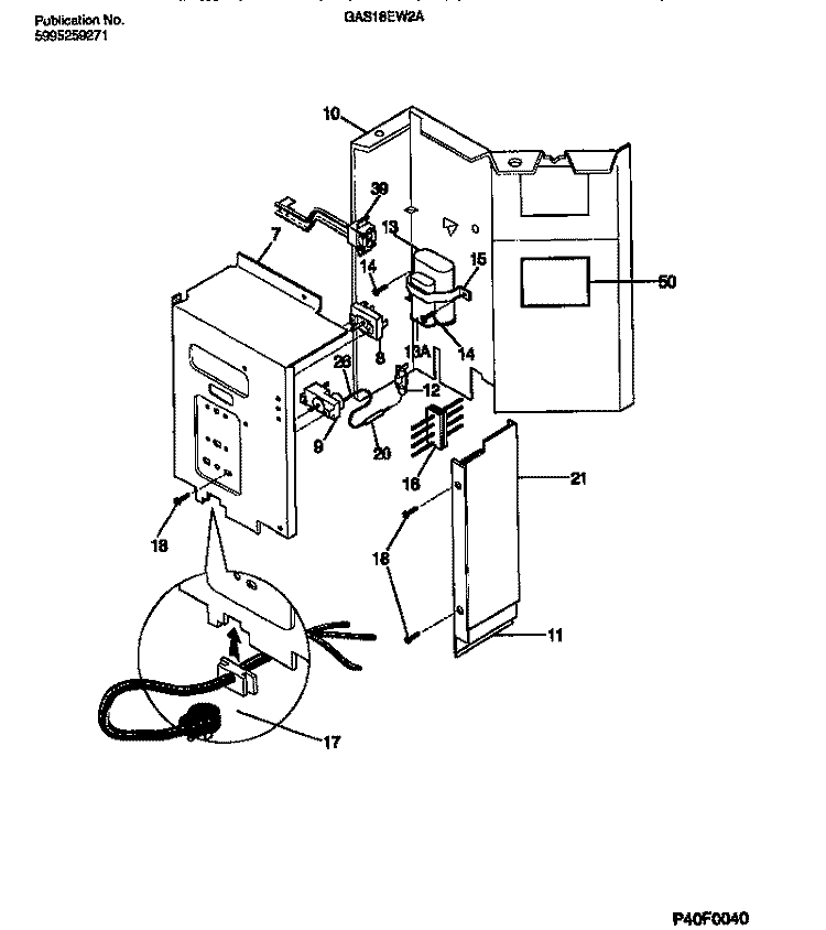 CONTROLS Diagram and Parts List for GAS18EW2A2  Gibson Air Conditioner
