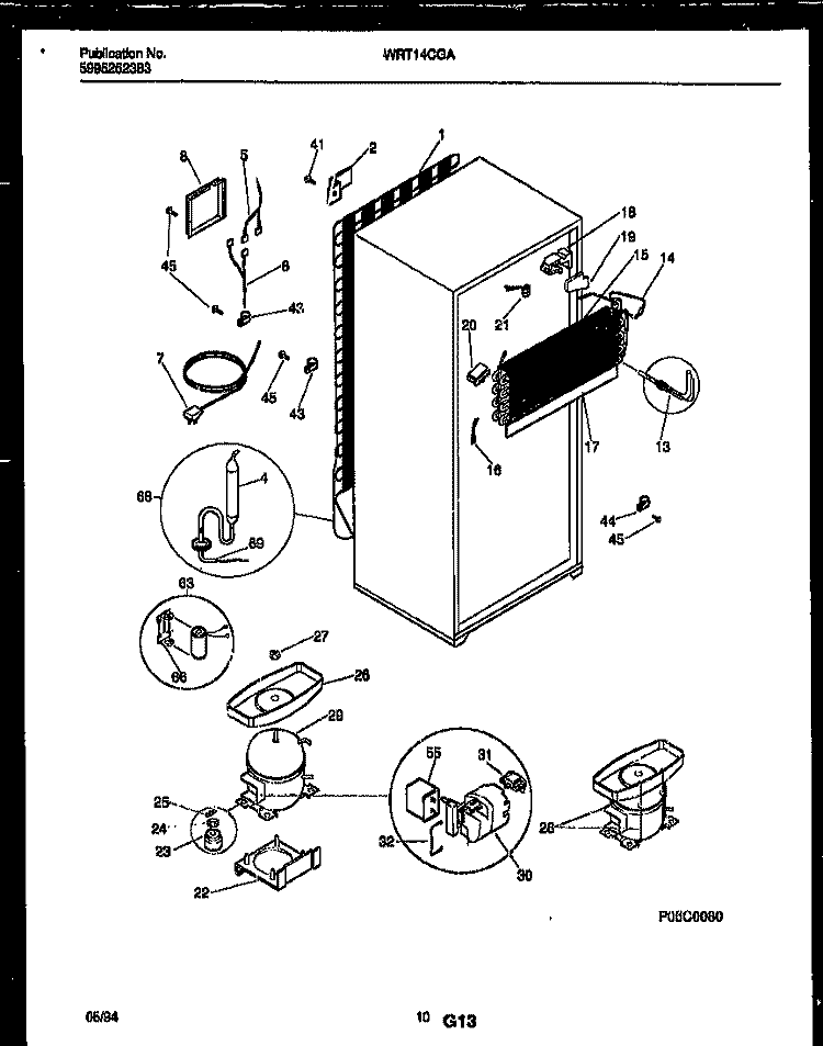 SYSTEM AND AUTOMATIC DEFROST PARTS Diagram and Parts List for WRT14CGAY0  Frigidaire Refrigerator