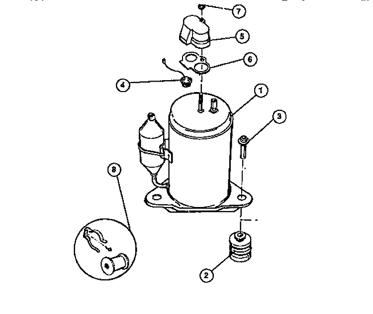 COMPRESSOR Diagram and Parts List for A05LH5N1  Frigidaire Air Conditioner