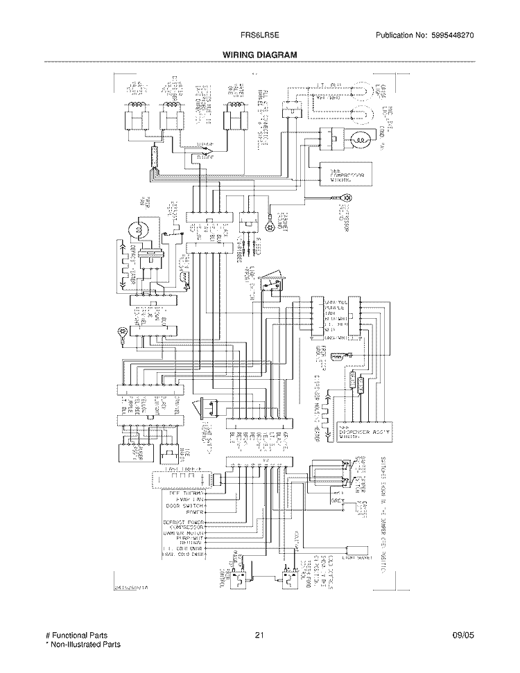 WIRING DIAGRAM Diagram and Parts List for FRS6LR5EM0  Frigidaire Refrigerator