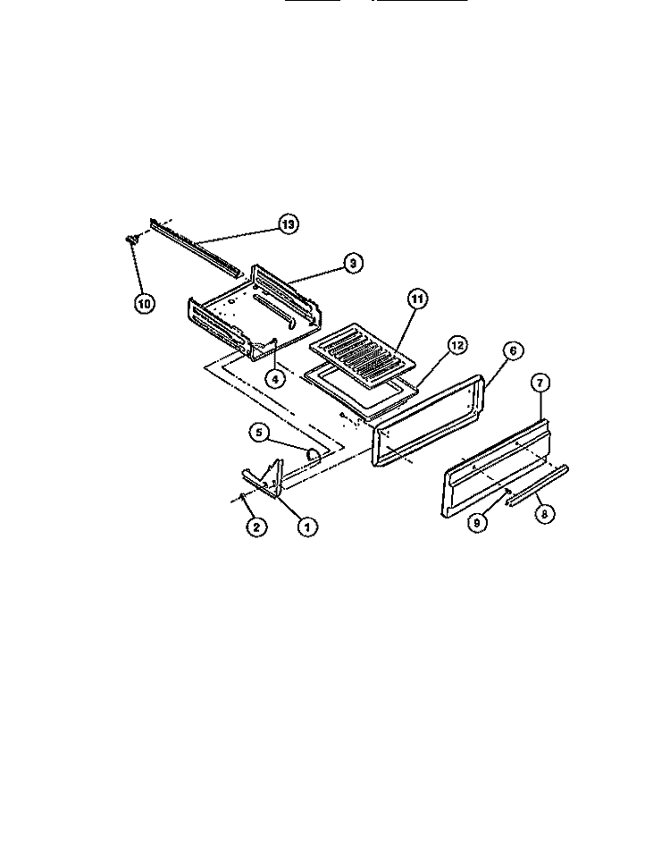 BROILER DRAWER Diagram and Parts List for CGC1M1DXE  Gibson Range