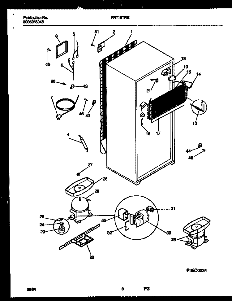 SYSTEM AND AUTOMATIC DEFROST PARTS Diagram and Parts List for FRT18TRBW0  Frigidaire Refrigerator