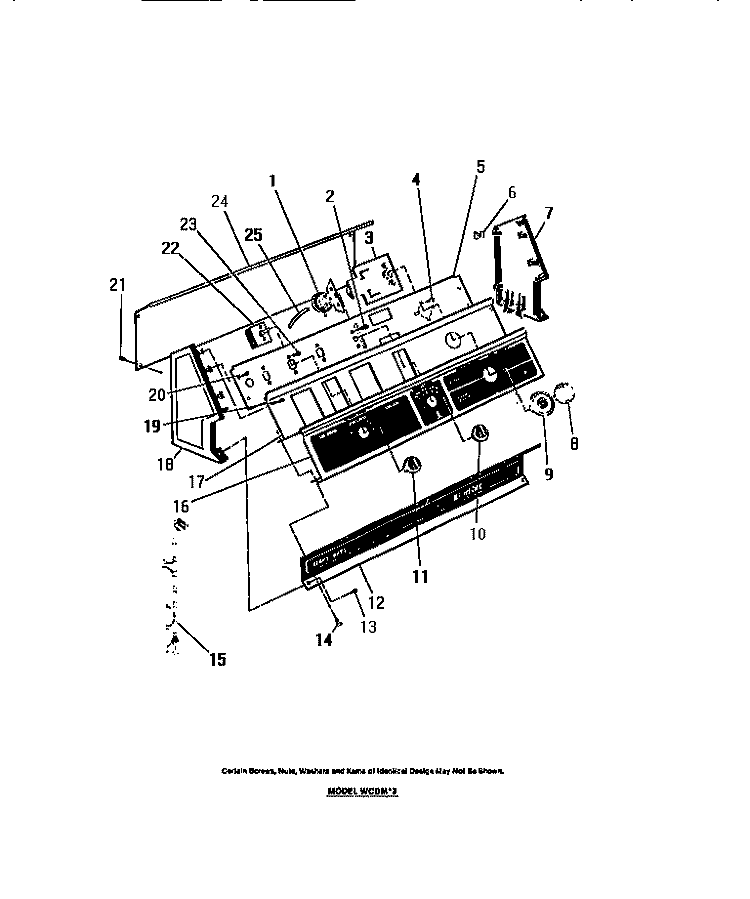 CONSOLE Diagram and Parts List for WCDML3  Frigidaire Washer