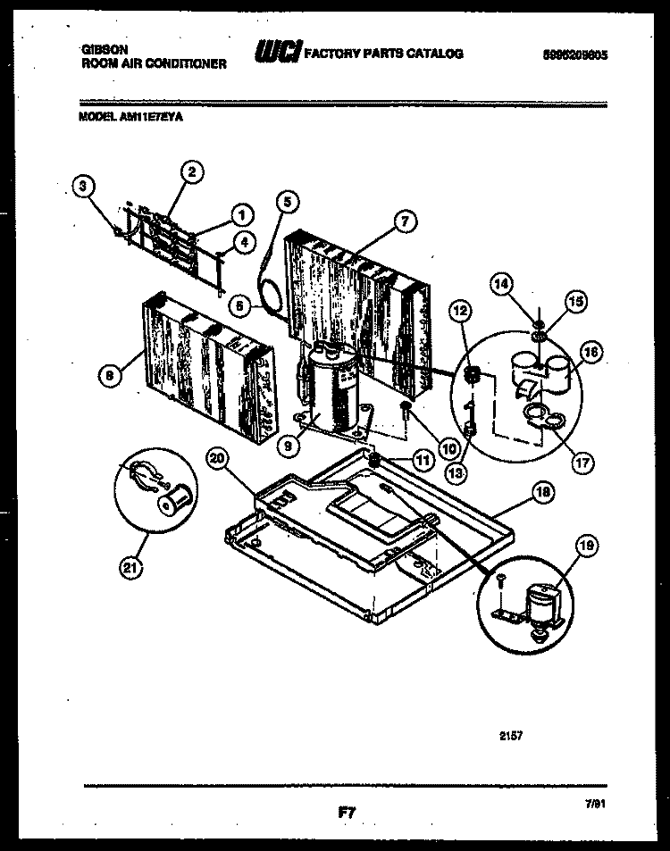 SYSTEM PARTS Diagram and Parts List for AM11E7EYA  Gibson Air Conditioner