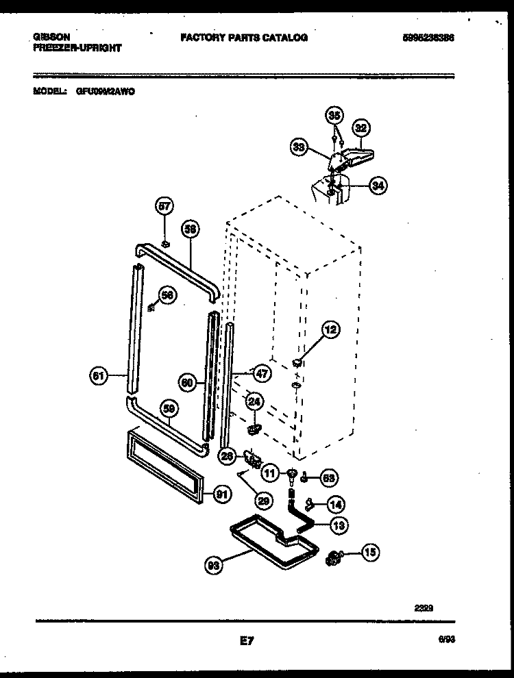 CABINET PARTS Diagram and Parts List for GFU09M2AW0  Gibson Freezer