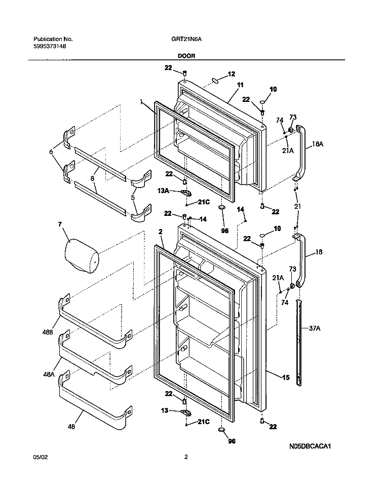 DOORS Diagram and Parts List for GRT21N6AQ2  Gibson Refrigerator
