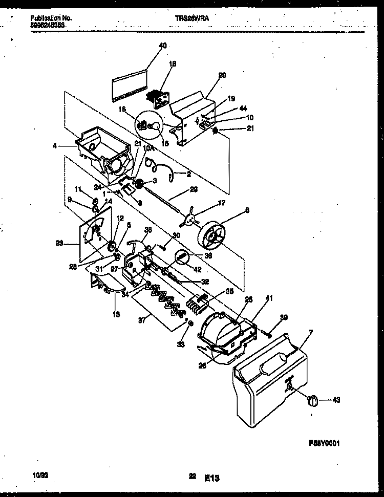 ICE DISPENSER Diagram and Parts List for TRS26WRAB0  Tappan Refrigerator