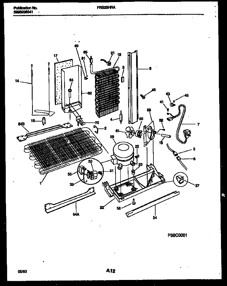 SYSTEM AND AUTOMATIC DEFROST PARTS Diagram and Parts List for FRS20HRAD2  Frigidaire Refrigerator