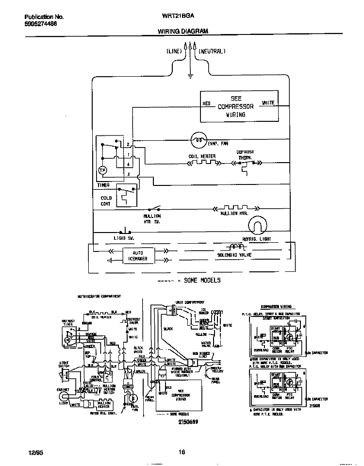WIRING DIAGRAM Diagram and Parts List for WRT21BGAD3  Frigidaire Refrigerator