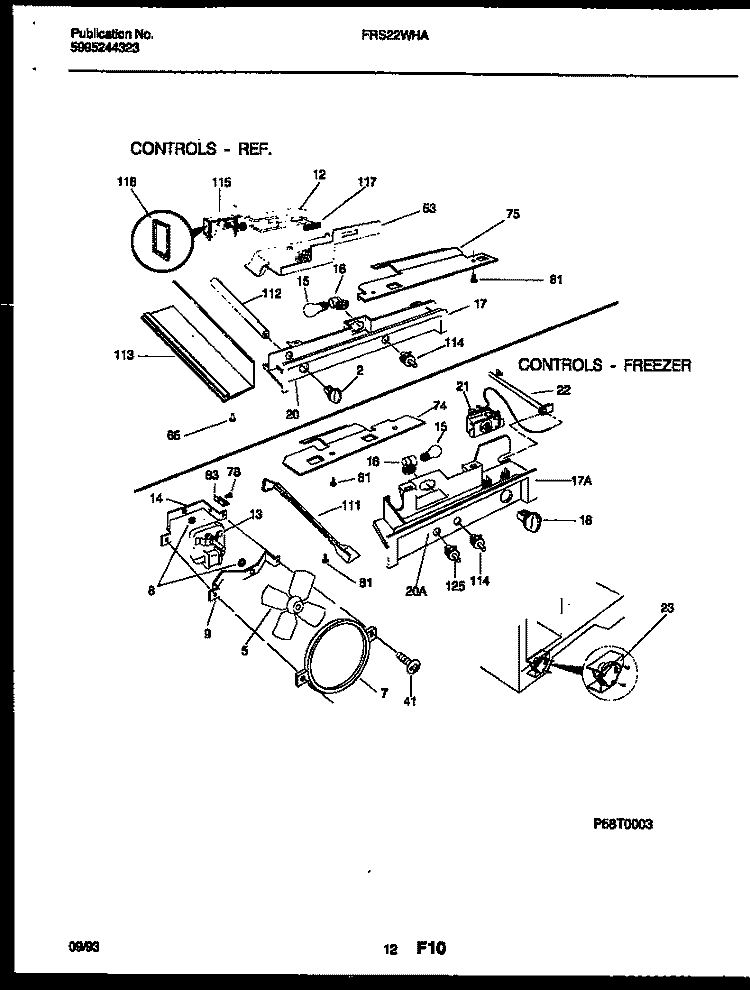REFRIGERATOR CONTROL ASSEMBLY, DAMP Diagram and Parts List for FRS22WHAW0  Frigidaire Refrigerator