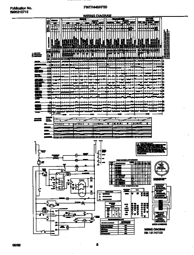WIRING DIAGRAM Diagram and Parts List for FWTR445RFS0  Frigidaire Washer