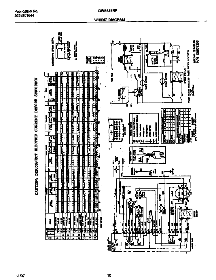 WIRING DIAGRAM Diagram and Parts List for GWS645RFS0  Gibson Washer