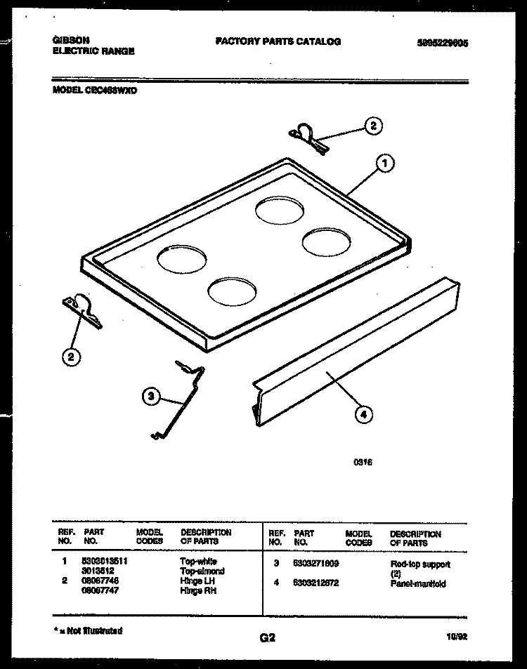 COOKTOP PARTS Diagram and Parts List for CEC4S6WXD  Gibson Range