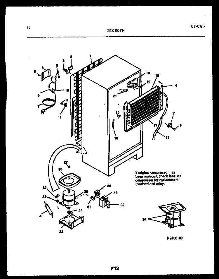 SYSTEM AND AUTOMATIC DEFROST PARTS Diagram and Parts List for TPK160PN3W  Kelvinator Refrigerator