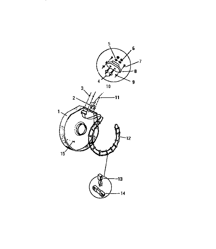 HEATER HOUSING Diagram and Parts List for DE400EDW1  Frigidaire Dryer