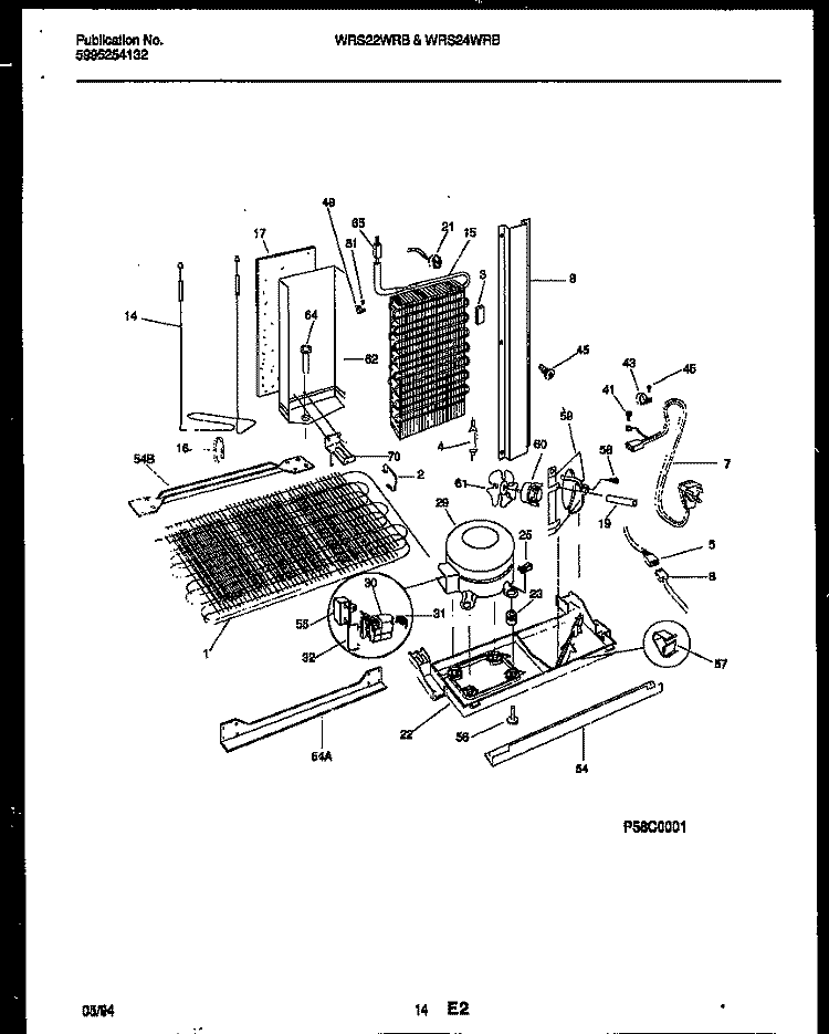 SYSTEM AND AUTOMATIC DEFROST PARTS Diagram and Parts List for WRS22WRBD0  Frigidaire Refrigerator