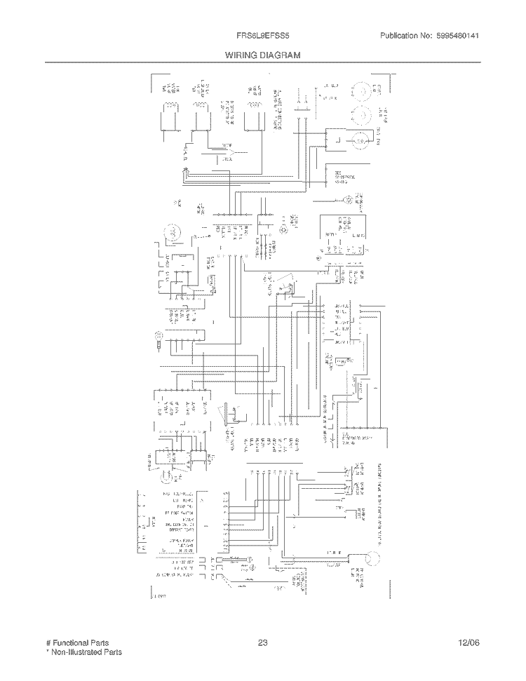 WIRING DIAGRAM Diagram and Parts List for FRS6L9EFSS5  Frigidaire Refrigerator