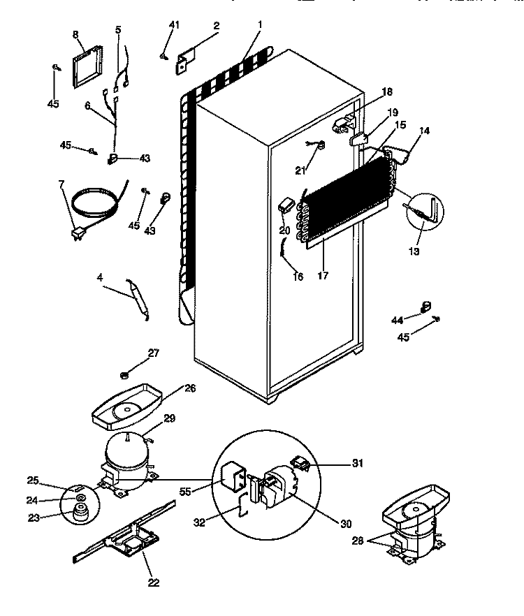 SYSTEM Diagram and Parts List for GRT18RRCD0  Gibson Refrigerator