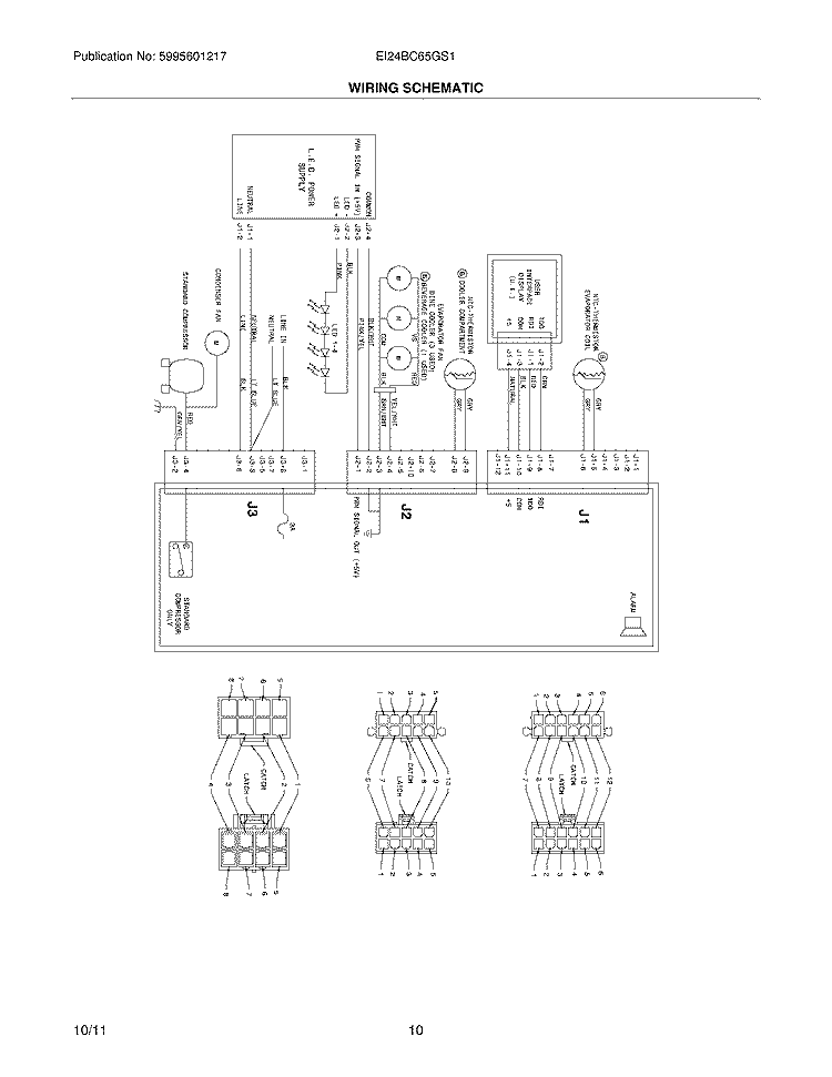 WIRING SCHEMATIC Diagram and Parts List for EI24BC65GS1  Electrolux Wine and Beverage Cooler