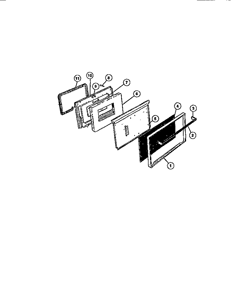 OVEN DOOR Diagram and Parts List for CGC4M6DXD  Gibson Range