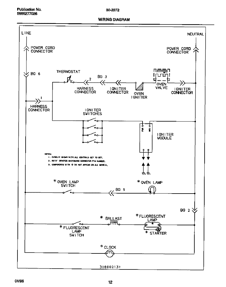 WIRING DIAGRAM Diagram and Parts List for 30-2272-00-05  Tappan Range