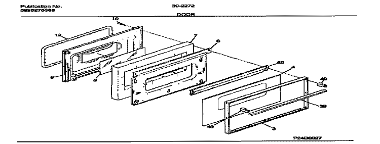 DOOR Diagram and Parts List for 30-2272-00-04  Tappan Range