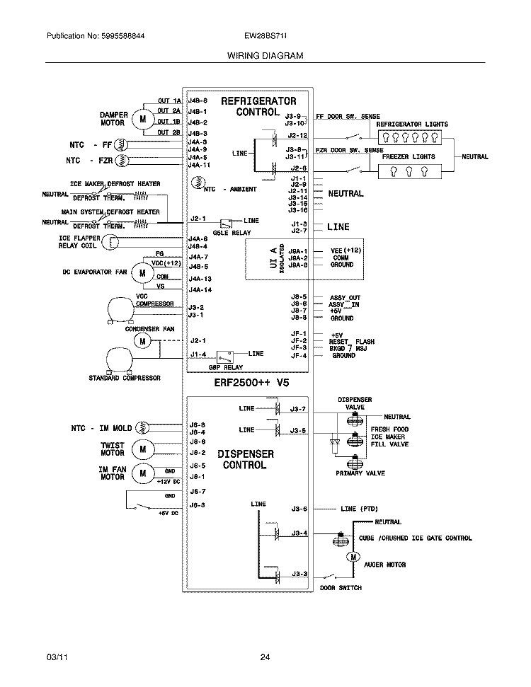 WIRING DIAGRAM PG 1 Diagram and Parts List for EW28BS71IBA  Electrolux Refrigerator