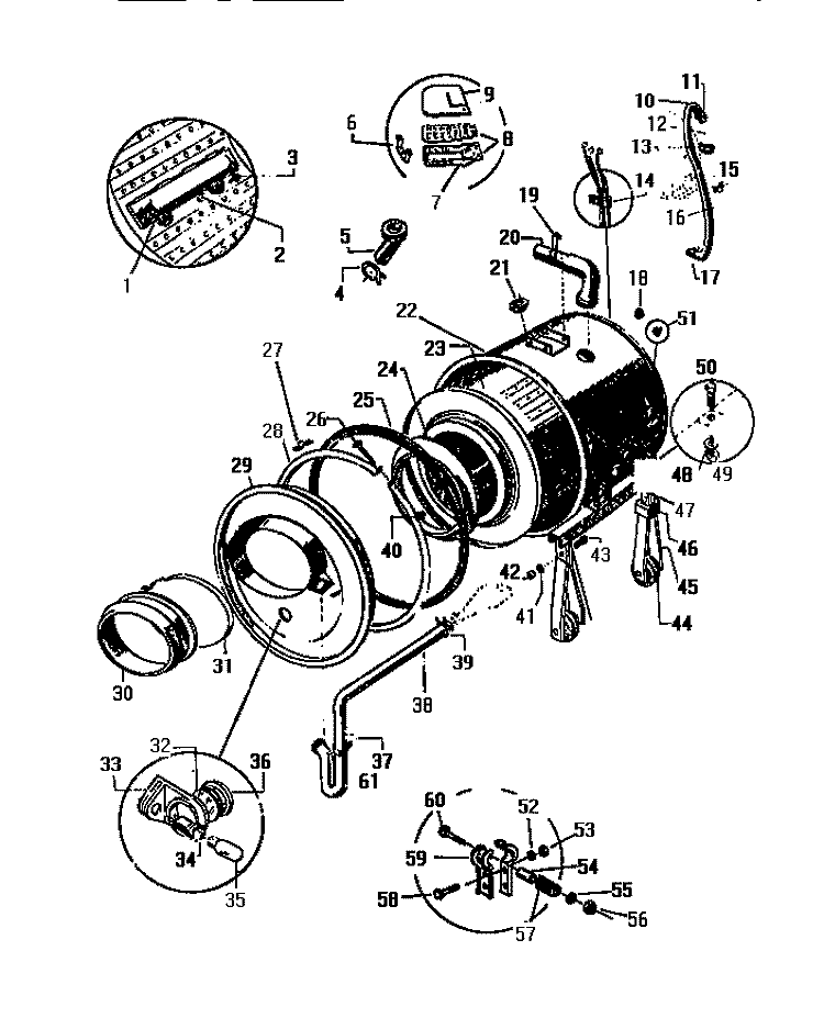 TUBS, TRANSMISSION, BASE Diagram and Parts List for LT800JXF1  Frigidaire Washer