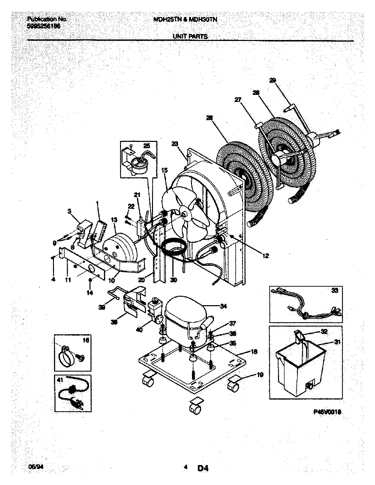 COMPRESSOR Diagram and Parts List for MDH30TN1  Frigidaire Dehumidifier