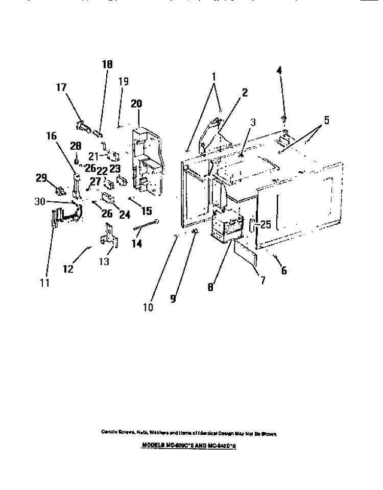 DOOR INTERLOCK SWITCHES, MAGNETRON, Diagram and Parts List for MC640C0  Frigidaire Microwave