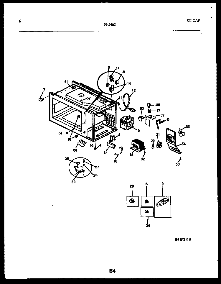 FUNCTIONAL PARTS Diagram and Parts List for 56-5462-10-01  Tappan Microwave