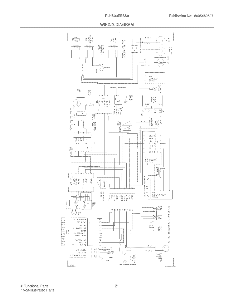WIRING DIAGRAM Diagram and Parts List for PLHS39EESS0  Frigidaire Refrigerator