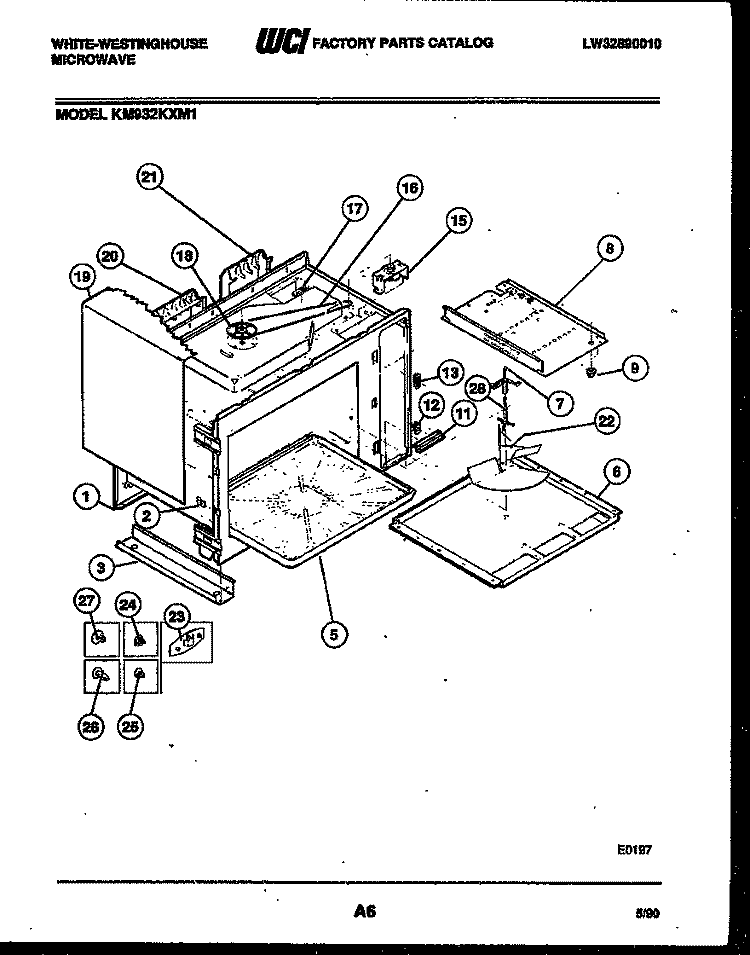 BODY PARTS Diagram and Parts List for KM932KXM1  Frigidaire Microwave