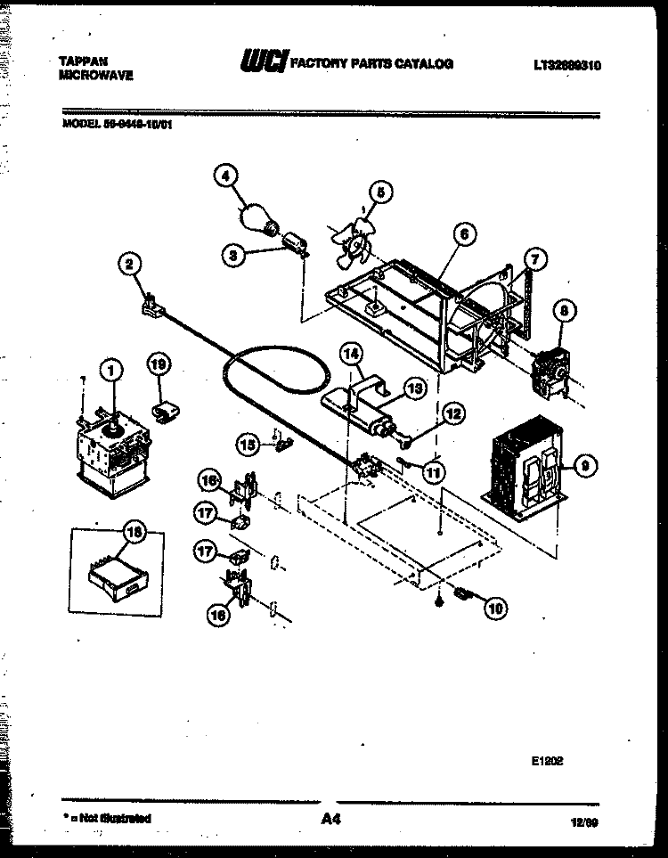 POWER CONTROL Diagram and Parts List for 56-9440-10-01  Tappan Microwave