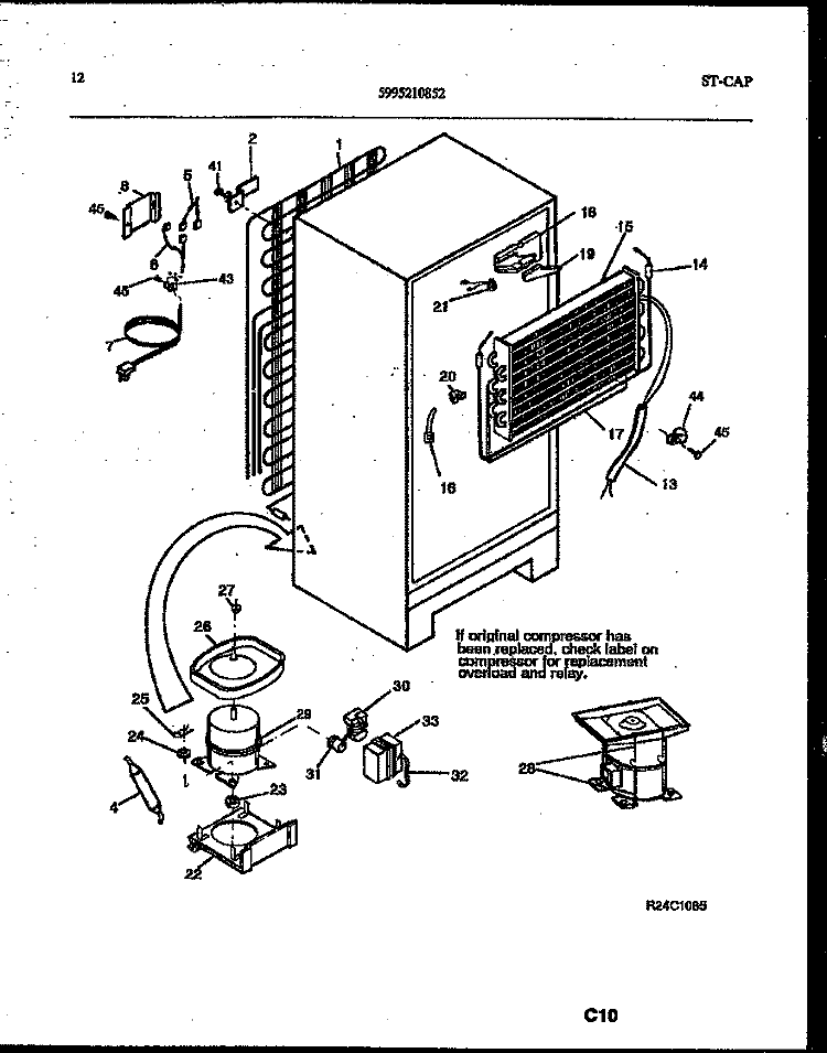 SYSTEM AND AUTOMATIC DEFROST PARTS Diagram and Parts List for 95-2181-66-00  Tappan Refrigerator