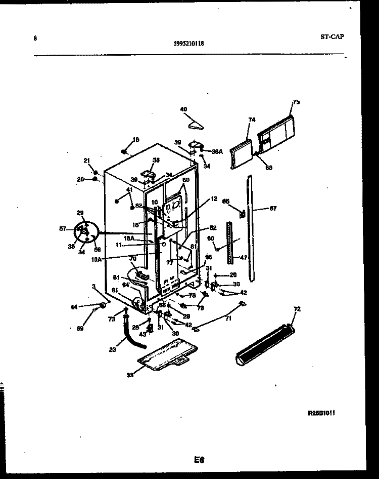 CABINET PARTS Diagram and Parts List for FPCE22V3PL0  Frigidaire Refrigerator