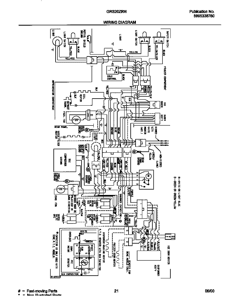 WIRING DIAGRAM Diagram and Parts List for GRS20ZRHD5  Gibson Refrigerator