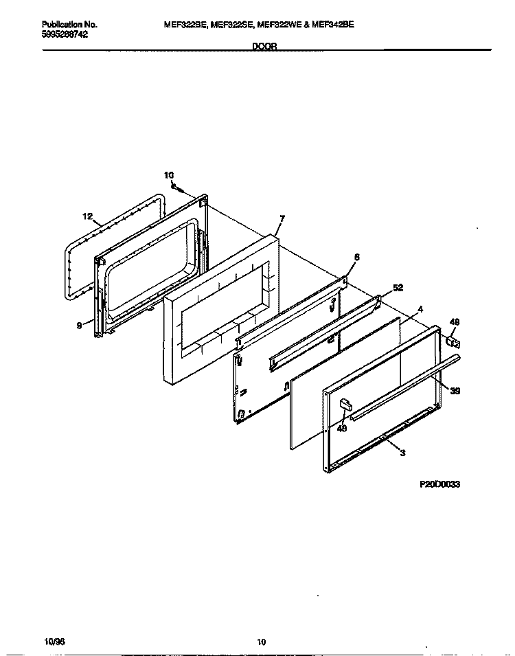 WIRING DIAGRAM Diagram and Parts List for MEF322WESB  Frigidaire Range