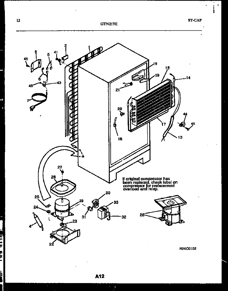 SYSTEM AND AUTOMATIC DEFROST PARTS Diagram and Parts List for GTN217BH5  Frigidaire Refrigerator