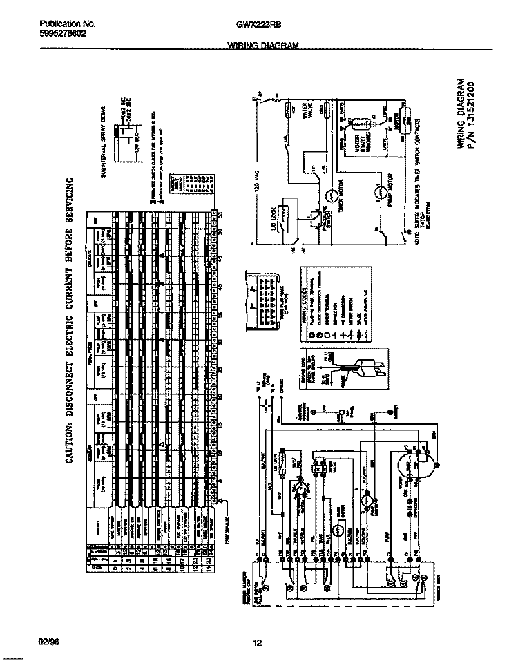 WIRING DIAGRAM Diagram and Parts List for GWX223RBD3  Gibson Washer