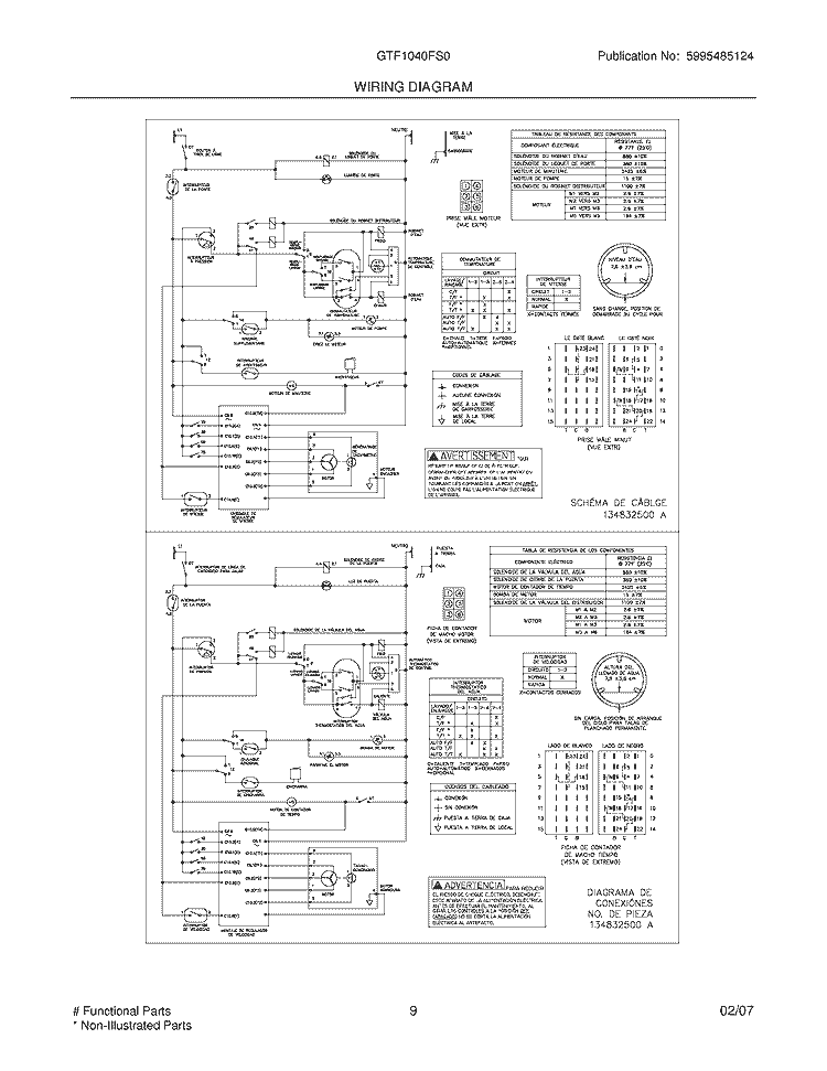 WIRING DIAGRAM Diagram and Parts List for GTF1040FS0  Gibson Washer